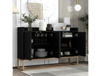 Modern Buffet Cabinet with 4 Doors - Dining Room Buffet - for Dining Room, Living Room, Kitchen - White - 120x30x80 cm Black BCGZ84589