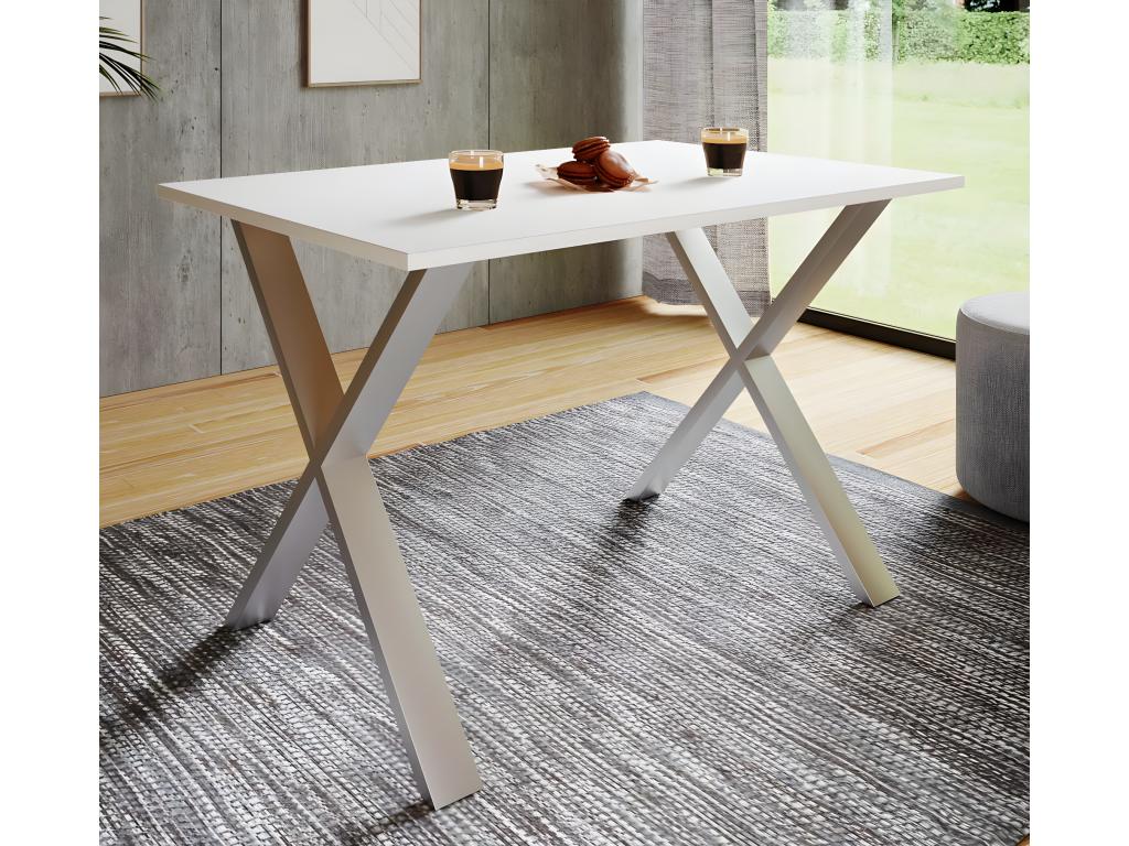 Elariva Premium Wooden Kitchen Table Dining Table X Silver 80 - 110 - White VZYL06180