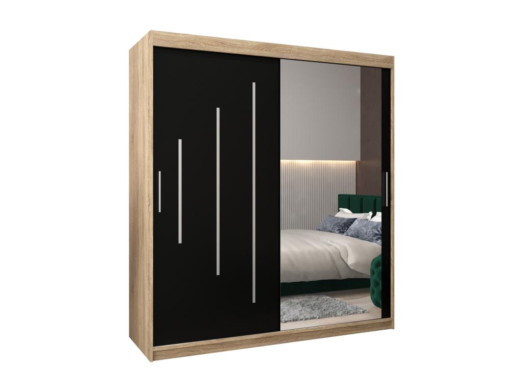 2-Door Sliding Wardrobe 200/180/62 2 Doors Elariva/Black RIVI73197