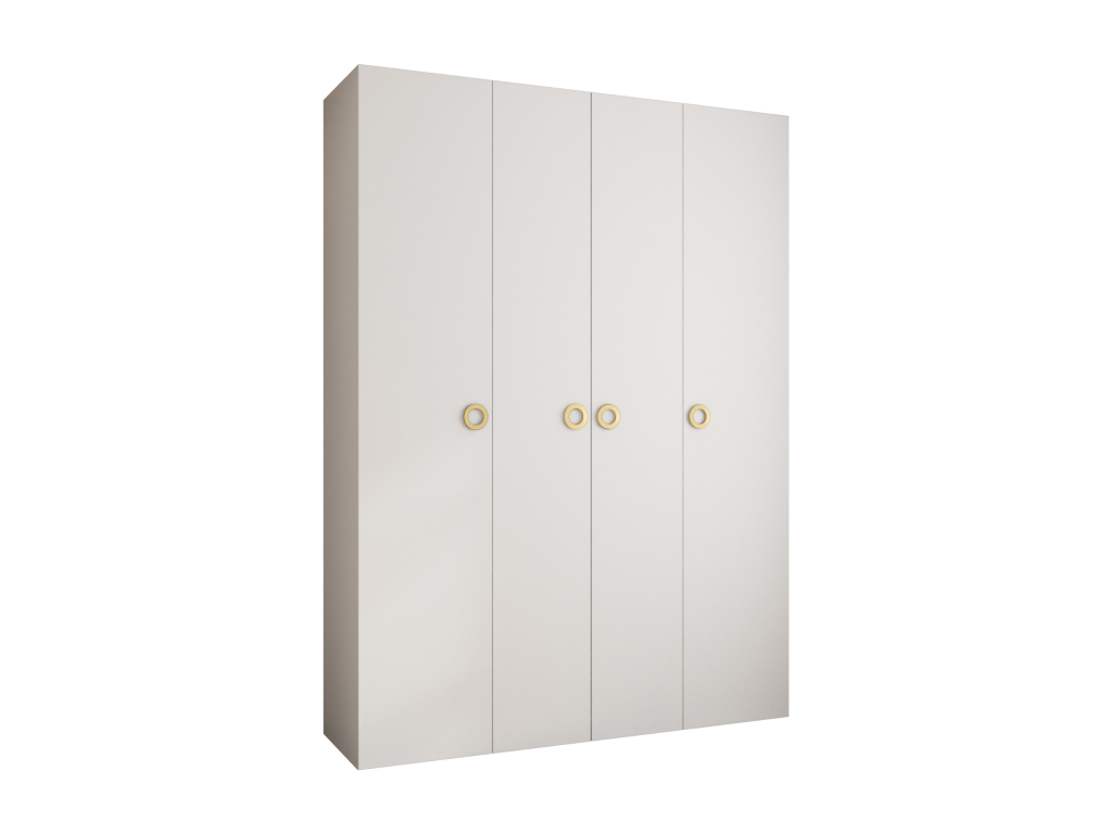 Hinged door wardrobe 1 245.5/180/40 4 doors white/gold KYBM00856