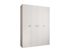 Hinged door wardrobe 1 245.5/180/40 4 doors white/gold KYBM00856