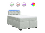 Bed base and light grey 120x190cm velvet mattress HPXK88578