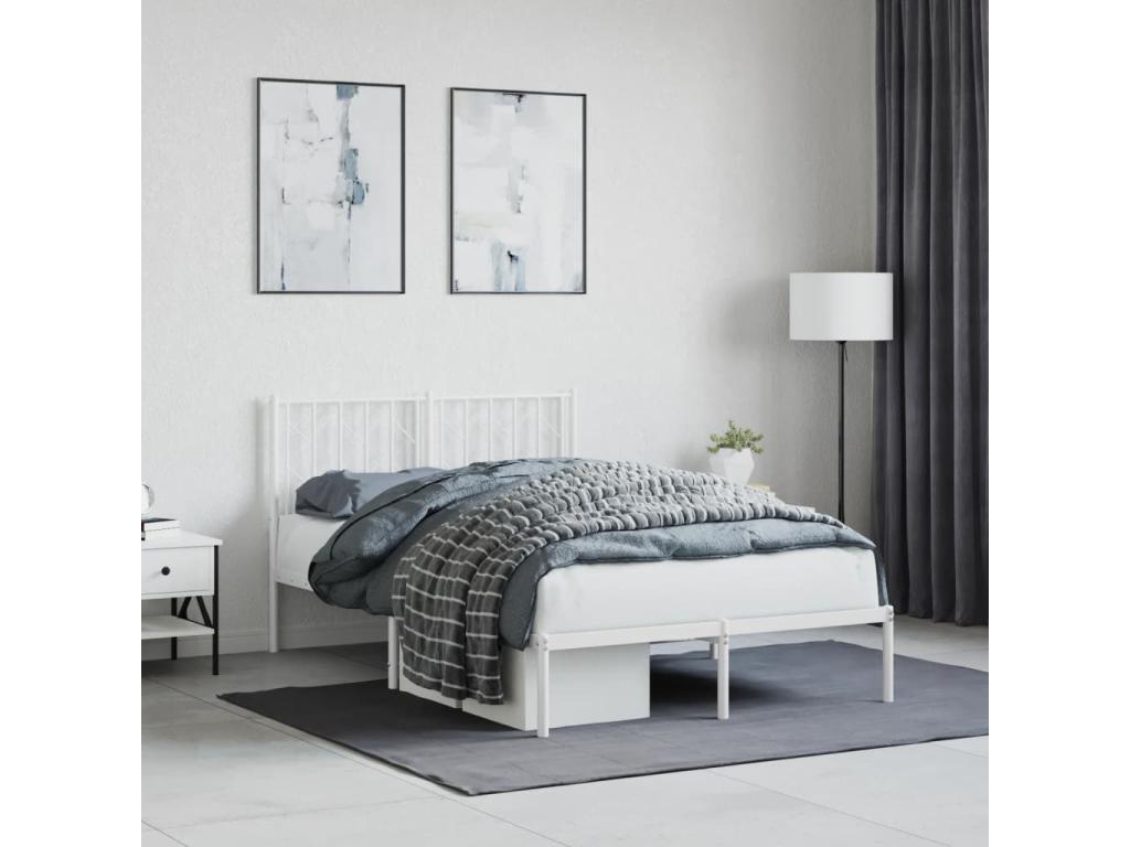 Metal bed frame with white headboard 120x200 cm HJFA45933