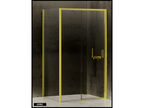 Shower Door with Side Panel - 100x80x200 - LIGHT GOLD - PREMIUM - RIGHT MZNI51093