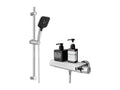 Shower Set with Shelf and 3-Function Hand Shower, Chrome Thermostatic Shower Column with 38°C Mixer Tap VGUN32468