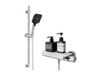 Shower Set with Shelf and 3-Function Hand Shower, Chrome Thermostatic Shower Column with 38°C Mixer Tap VGUN32468