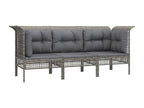 3-piece garden furniture set with cushions, Grey Wicker Resin CTKH61943