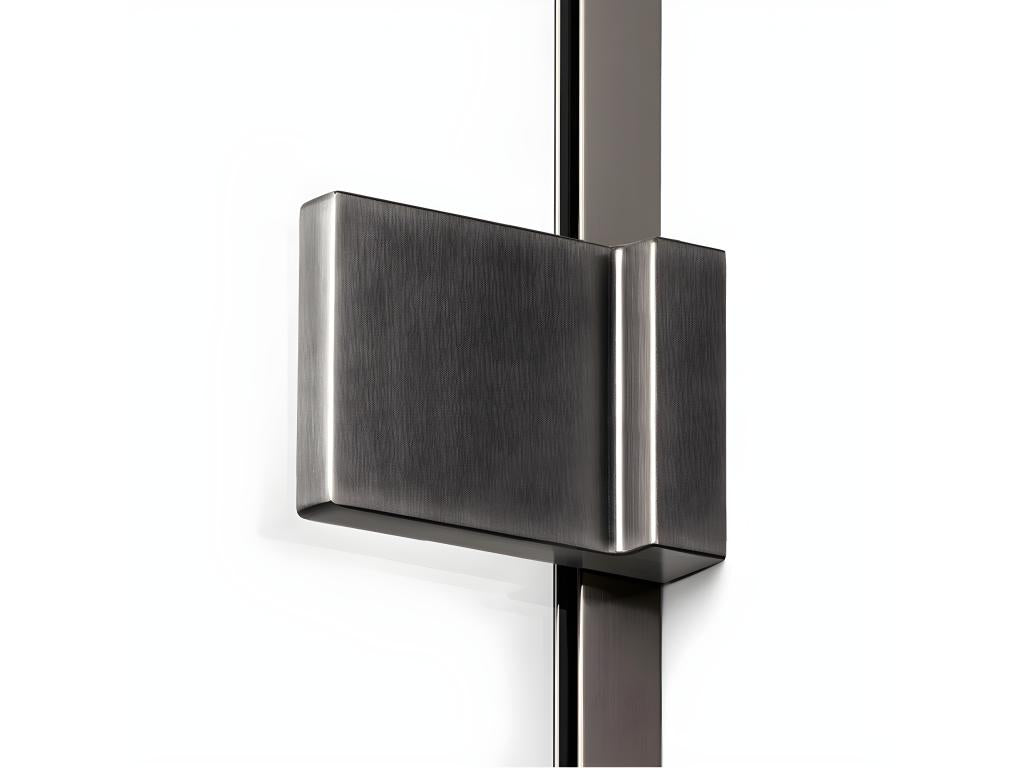 Boisona 110x120cm Right-Hand Pivoting Shower Enclosure, Gunmetal Brushed, Brushed Stainless Steel Finish, Front Access, KJQY81005