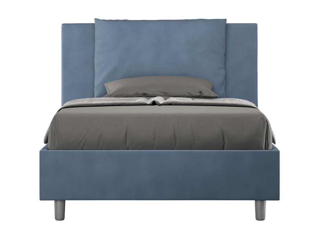 Elariva IINY09945 Single Bed with Storage, Upholstered 120x190cm Microfiber, Blue