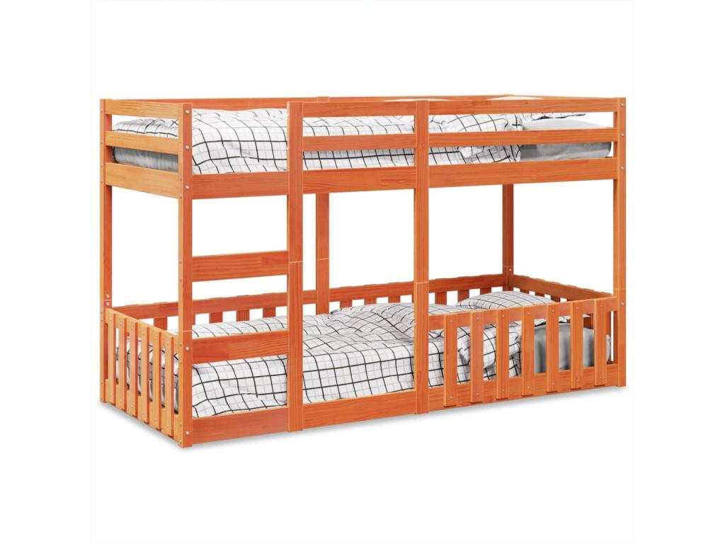 Brown wax bunk bed 90x200 cm solid pine wood AOJZ67189