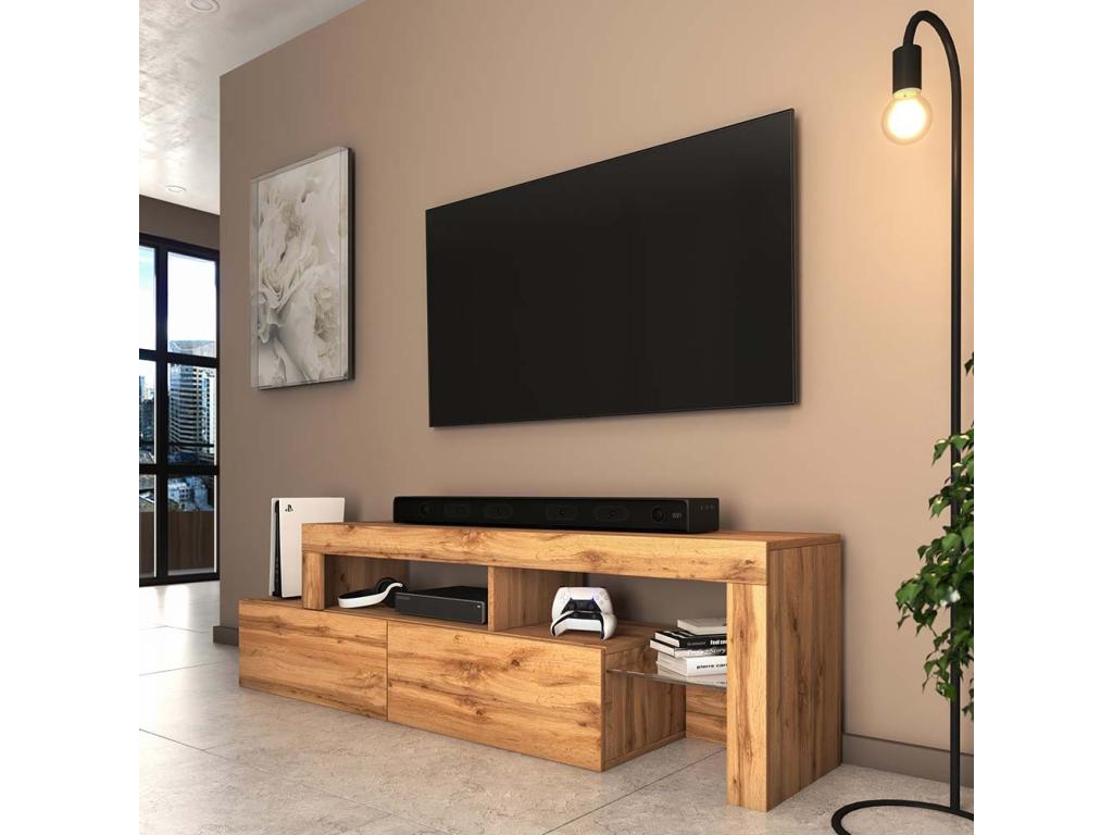 TV stand - 172 cm oak - with LED - Elariva ZMYQ38817