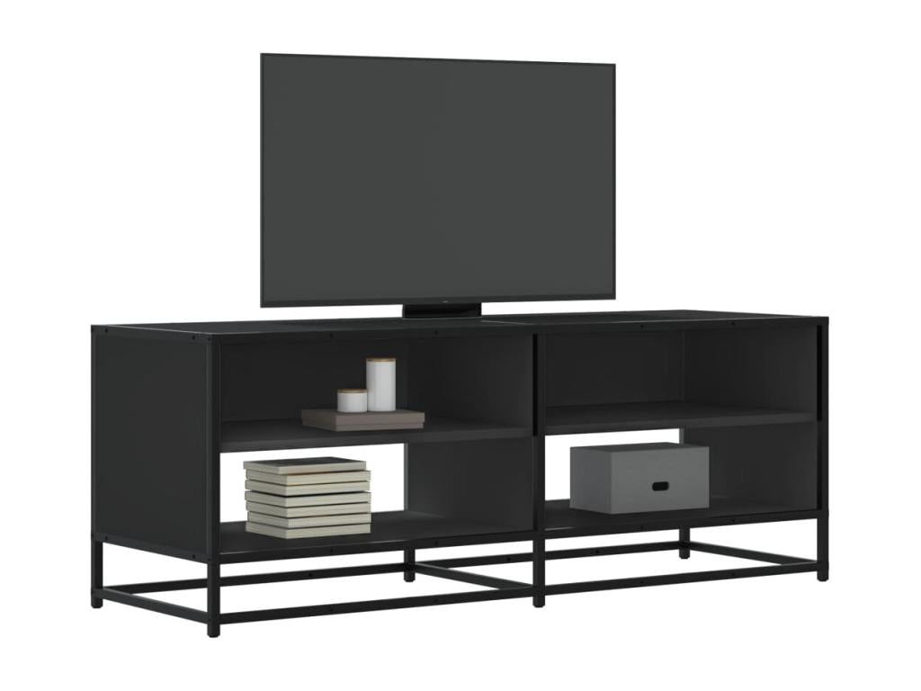 Black TV stand 120.5x40x46 cm engineered wood and metal QPTT61263