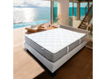 Mattress and 20cm bed base set in solid wood, high-density foam, firm, summer/winter side, 160x200cm BGJG80648