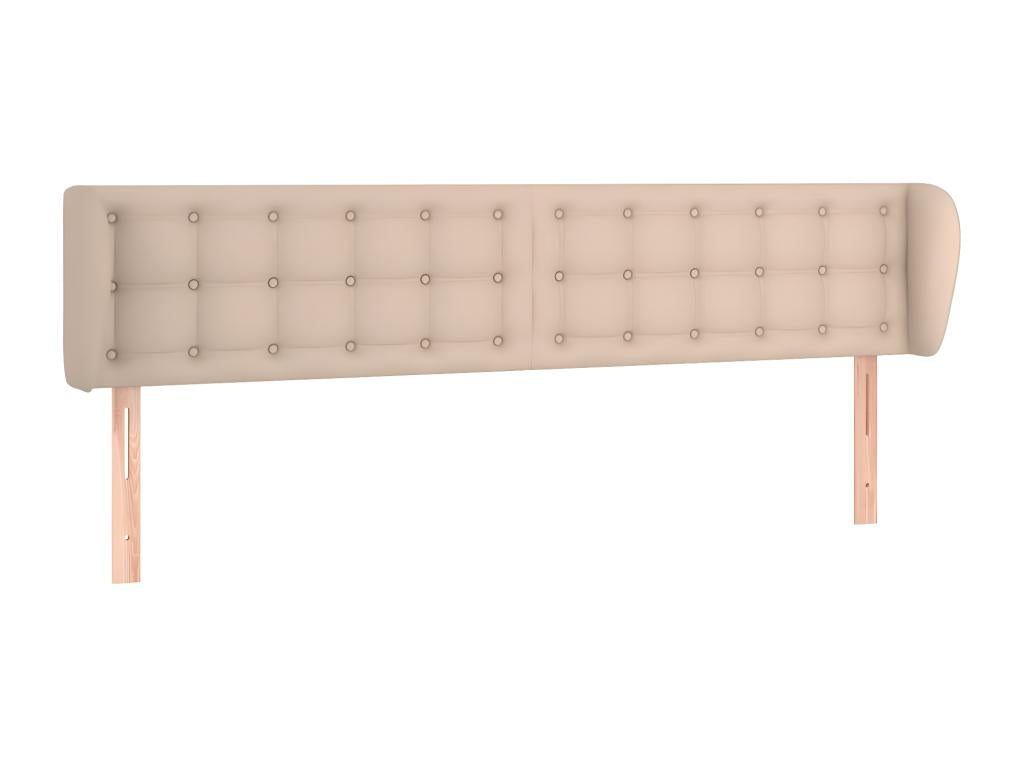 Headboard with wings, Cappuccino color, 163x23x78/88 cm, Faux leather, YPRQ67424