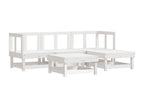 5-piece garden furniture set, white, solid pine wood, CVOD50362