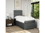 Bed base and mattress, Dark Grey, 90x190 cm, Fabric DVST98928
