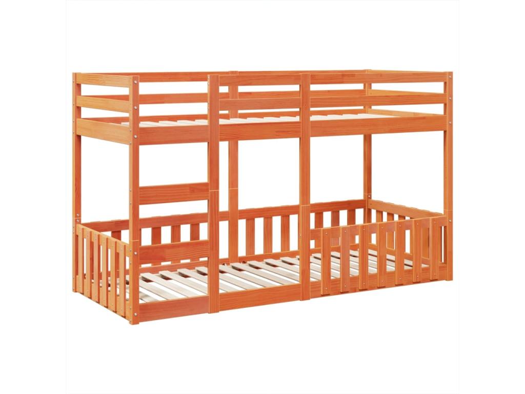 Brown wax bunk bed 90x200 cm solid pine wood AOJZ67189