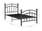 Black Metal Bed Frame 100x200 cm MFAV14196