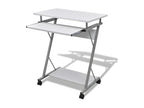 Compact computer desk with keyboard tray, white, RCYL26347