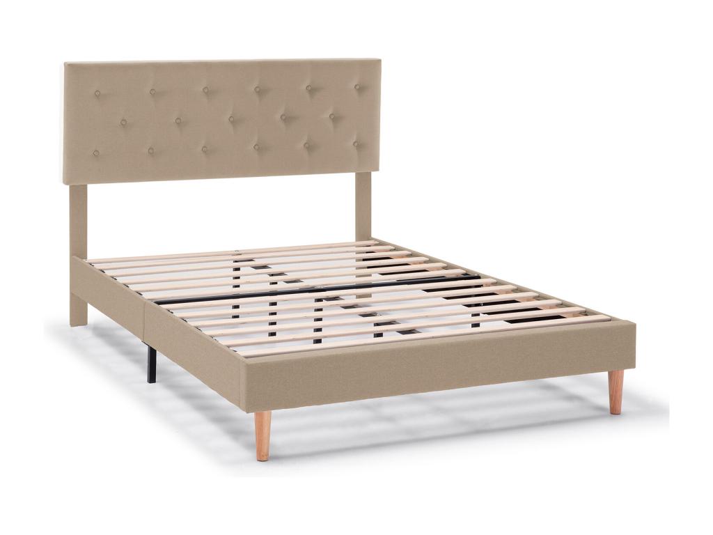 Boisona Upholstered Bed Frame 30 cm 140x190 cm Beige JLVQ62051