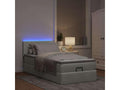 Light grey velvet bed frame and mattress 100x200 cm KTPW77686