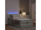 Light grey velvet bed frame and mattress 100x200 cm KTPW77686