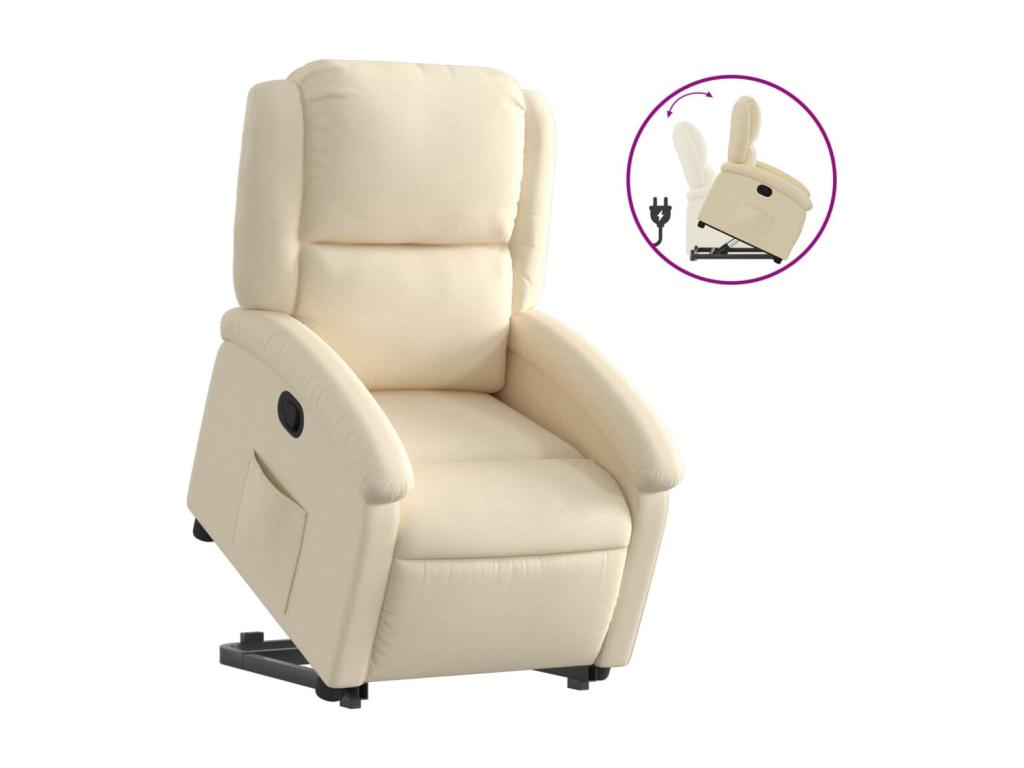 Cream Fabric Reclining Armchair WNKH34266