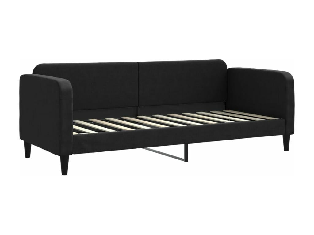 Daybed with black mattress 80x200 cm fabric NBJD55566