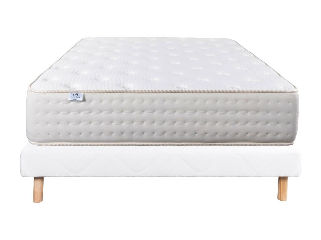 Mattress Set 140x200 cm 26 cm White Slatted Base ATUW32590