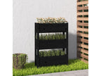 Black Planter 77x25x104.5 cm Solid Pine Wood WLDR88557