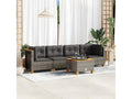 5-piece garden furniture set with grey resin wicker cushions BKJT88516