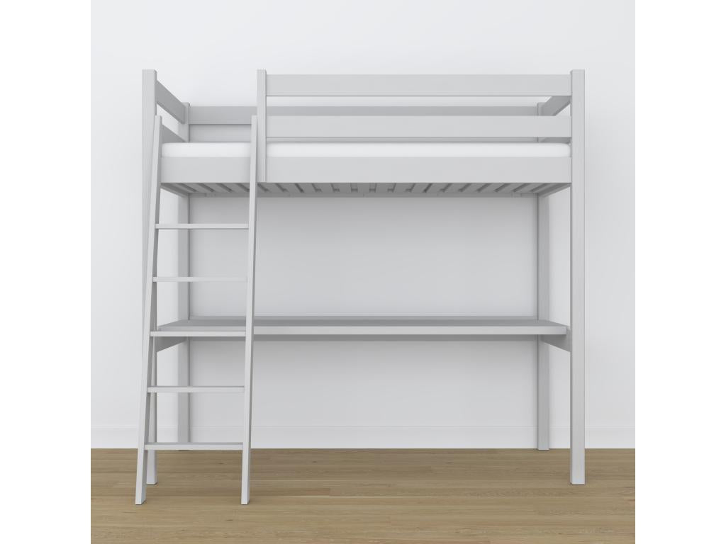 Wooden loft bed - with desk N03 Grey 80x190 MCCC55791