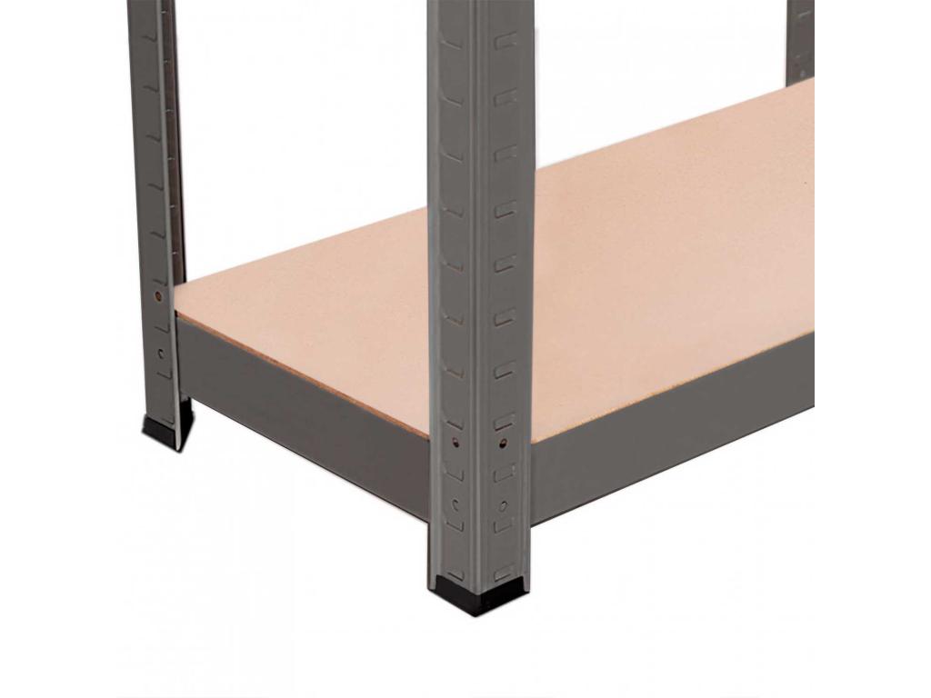Grey metal shelving unit with 4 adjustable shelves, 148x60x30cm, 240Kg, 7house WCYB70242