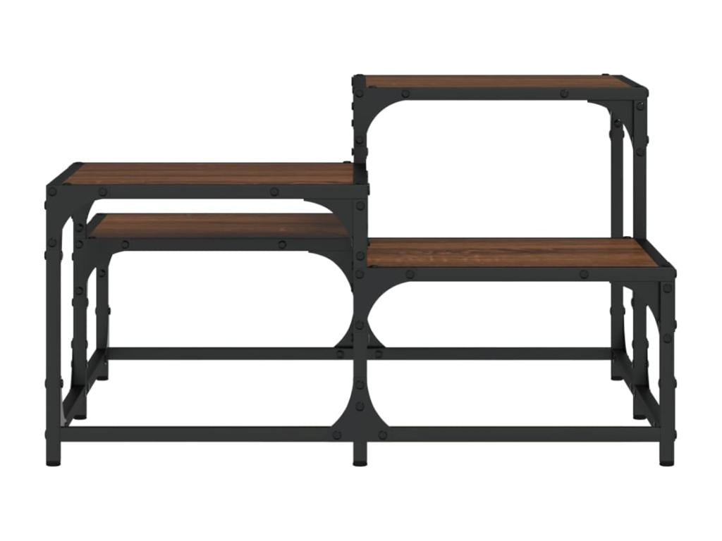 Coffee table in brown oak, 68x68x40 cm, engineered wood FAHO52489