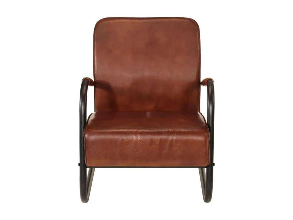 Genuine brown leather armchair FVWR15369