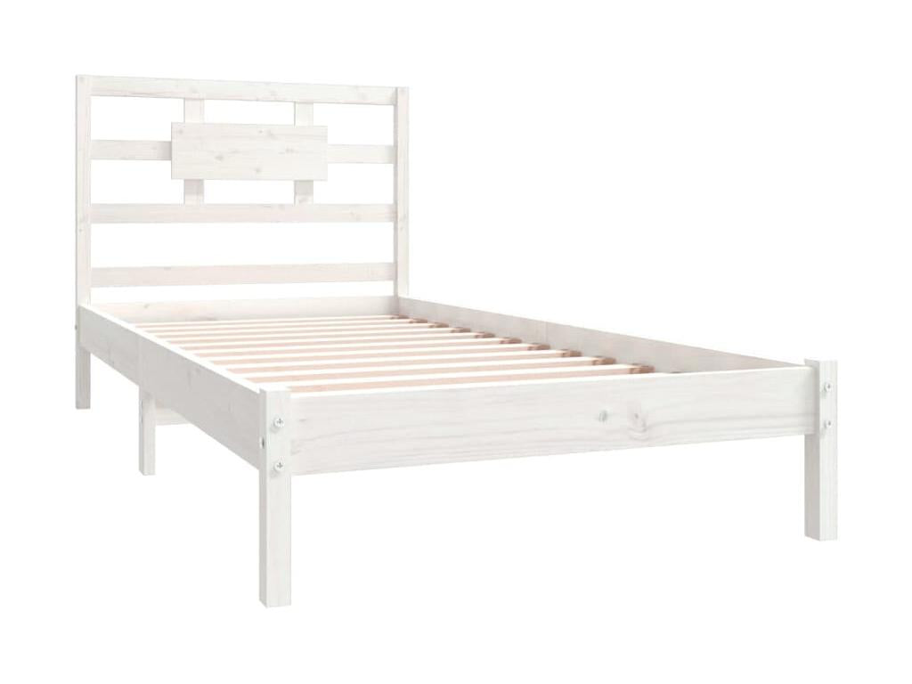 White Solid Wood Bed Frame 90x200 cm FDKH11969