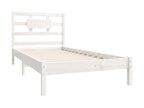 White Solid Wood Bed Frame 90x200 cm FDKH11969