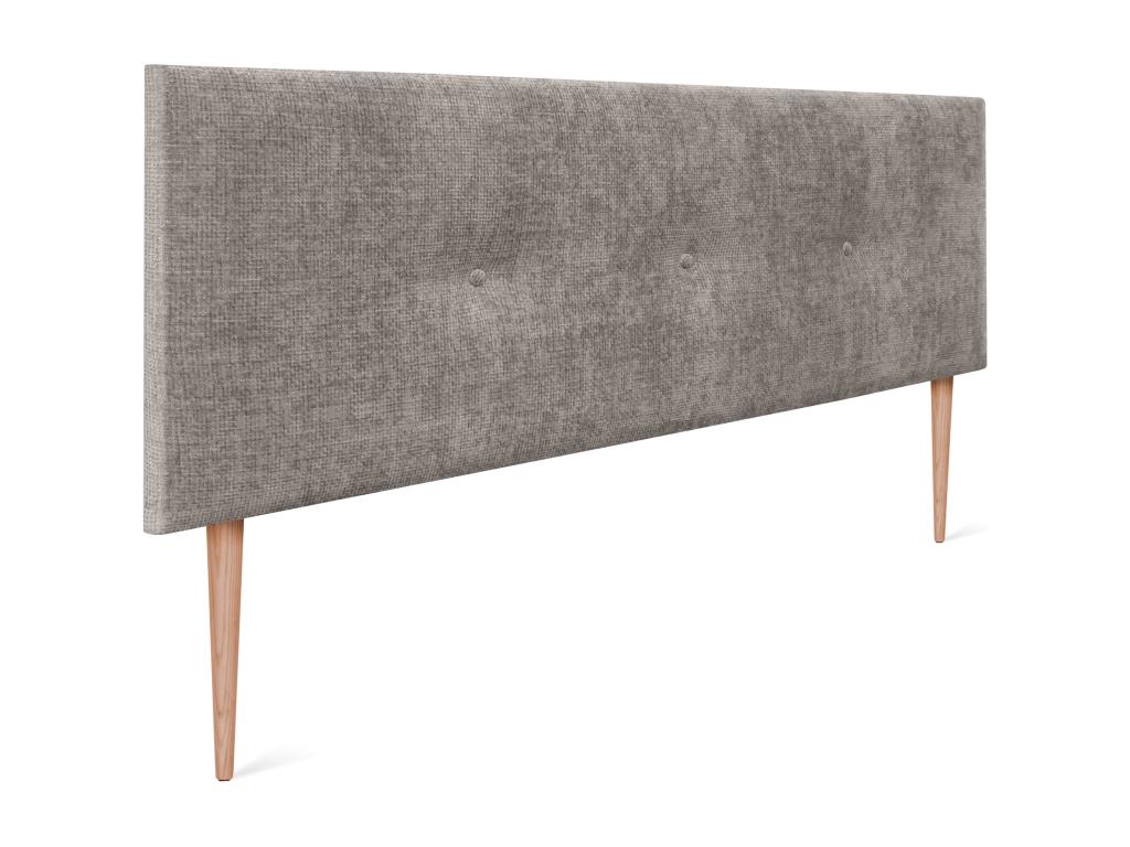 Boisona Natural Wool Headboard with Buttons 160x105cm with Legs for 150/160cm Beds - Grey CLMK81481