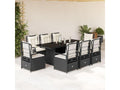 9-piece garden dining set with black resin wicker cushions SCUG75376