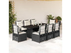 9-piece garden dining set with black resin wicker cushions SCUG75376