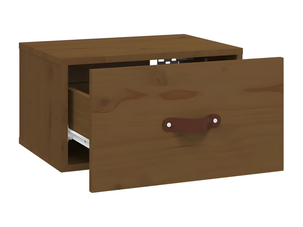 Wall-mounted bedside table, honey brown, 40x29.5x22 cm, MZZX57882