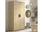 Elariva - 2-Door Wardrobe in High-Density Melamine, Light Oak Finish YIJQ36201