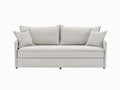 Boisona NPOA85158 3-seater convertible sofa in beige fabric with memory foam seat