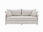 Boisona NPOA85158 3-seater convertible sofa in beige fabric with memory foam seat