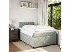 Bed base and light grey 120x190cm velvet mattress HPXK88578