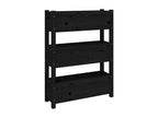Black Planter 77x25x104.5 cm Solid Pine Wood WLDR88557