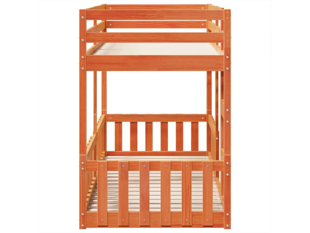 Brown wax bunk bed 90x200 cm solid pine wood AOJZ67189