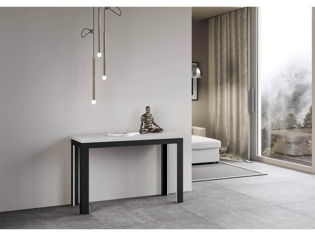 Extendable folding table 120/200x45/90 cm Double Ash White frame Anthracite UFBG60776