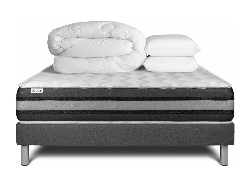 Ready-to-sleep pack 180x200 cm grey bed base LYRI70042