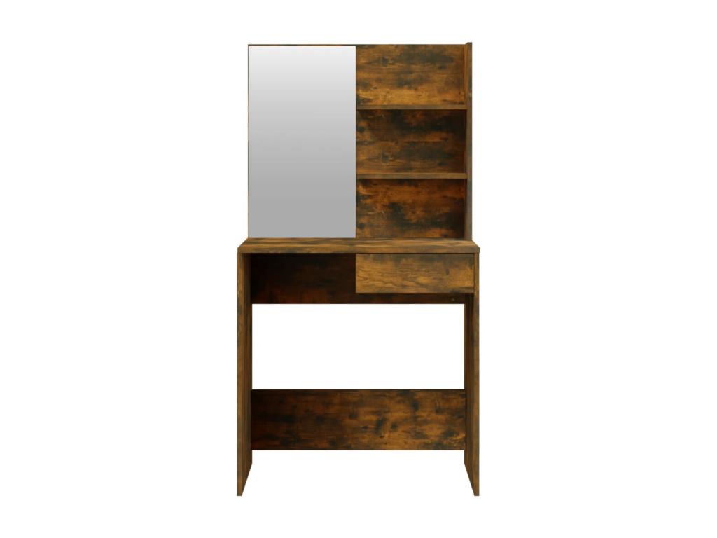 Dressing table with mirror, smoked oak, 74.5x40x141 cm, OUUM32959